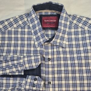 Report Collection Navy and Cream Checkered Men's Shirt